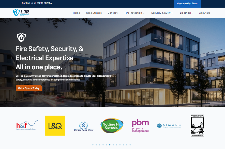 LJR Fire and Security Group Main Homepage